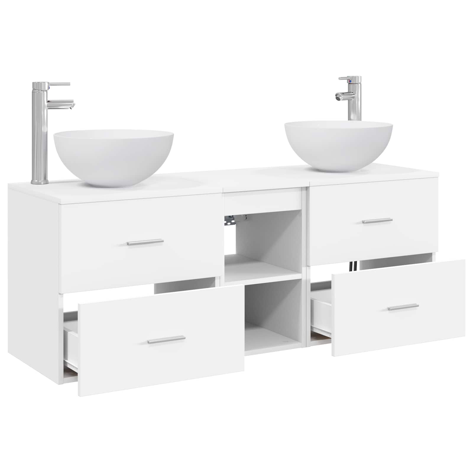 Komplet omaric za kopalnico 3 kos Bela 49,5 x 35 x 63 cm