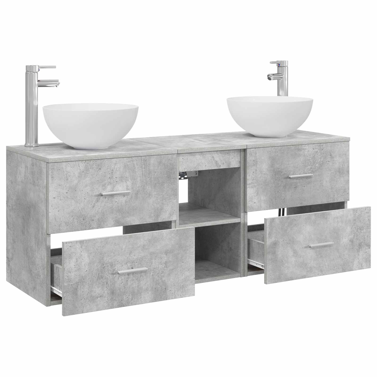 Sada koupelnových skříněk 3 ks Betonově šedá 129 x 35 x 80 cm 3405790