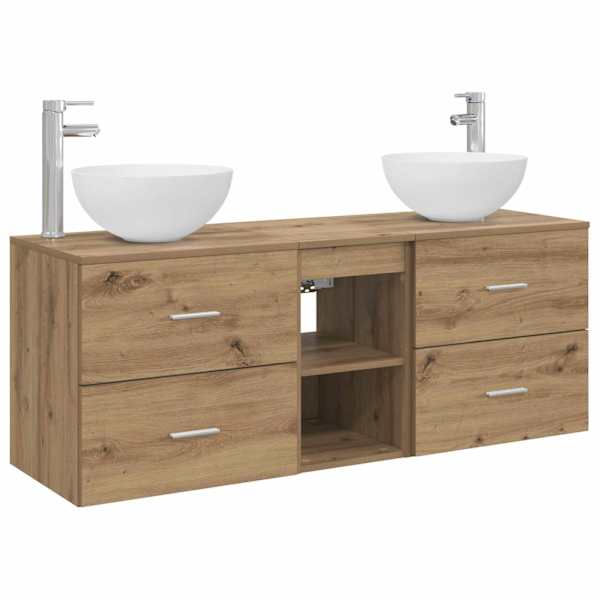vidaXL Vannitoa kapikomplekt 3 tk Artisan tamm 49,5 x 35 x 63 cm