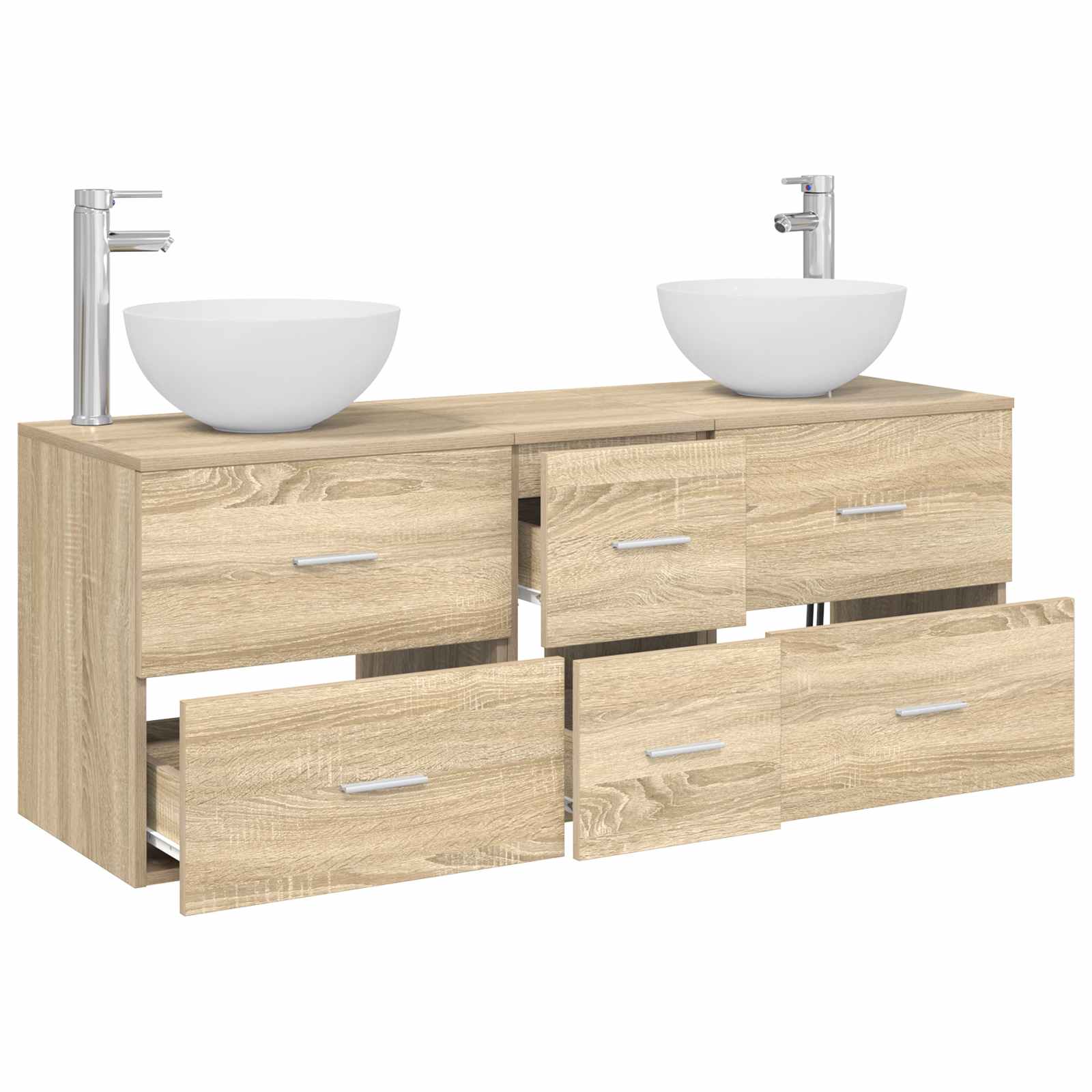 Badkamerkastenset 3 st Sonoma Eiken 49,5 x 35 x 63 cm - Afbeelding 3