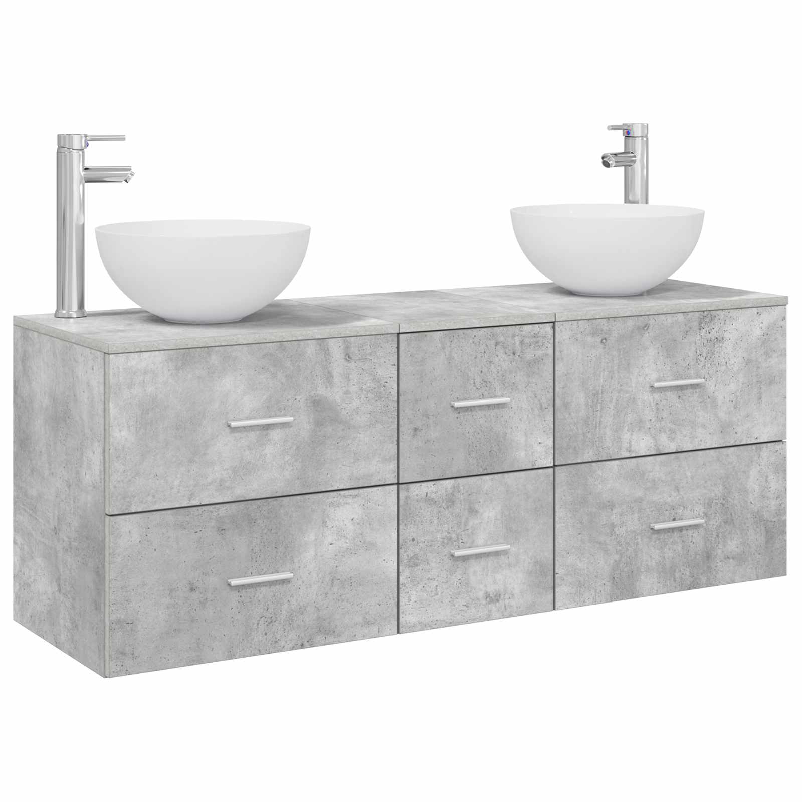 Sada koupelnových skříněk 3 ks Betonově šedá 129 x 35 x 80 cm 3405798