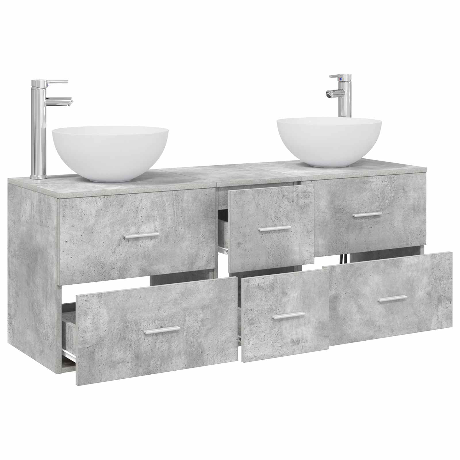 Sada koupelnových skříněk 3 ks Betonově šedá 129 x 35 x 80 cm 3405798