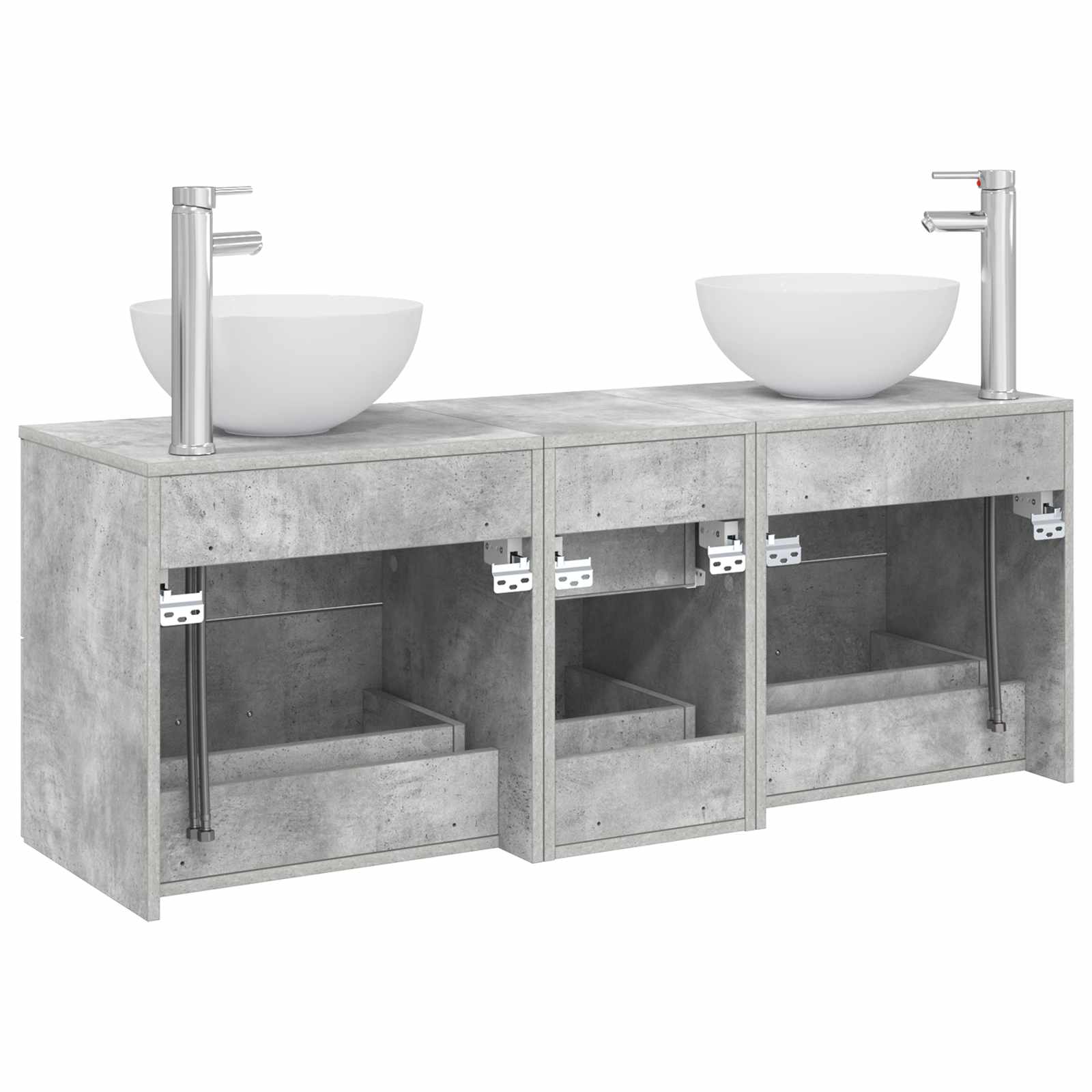 Sada koupelnových skříněk 3 ks Betonově šedá 129 x 35 x 80 cm 3405798