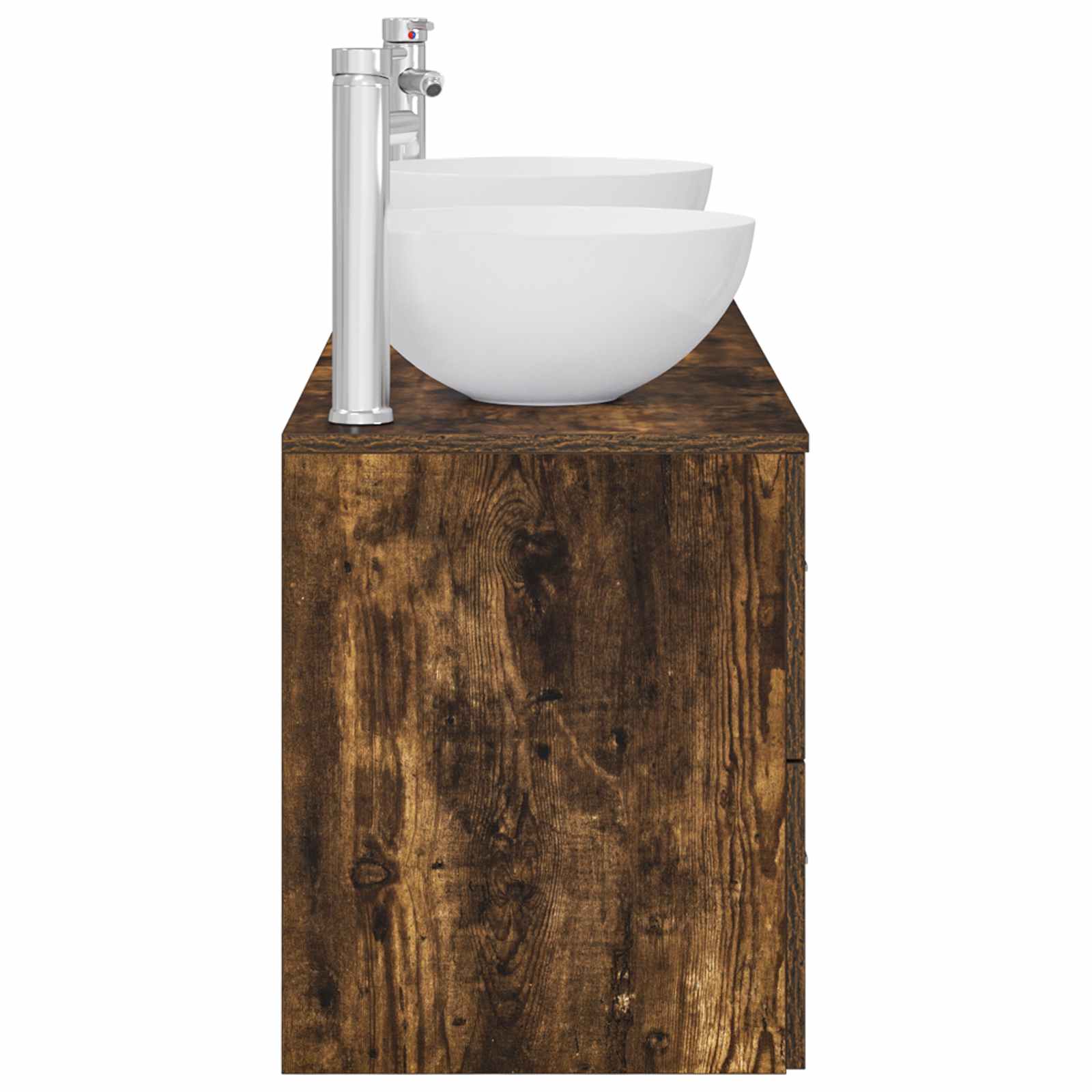 Sada koupelnových skříněk 3 ks Kouřový dub 129 x 35 x 80 cm 3405799