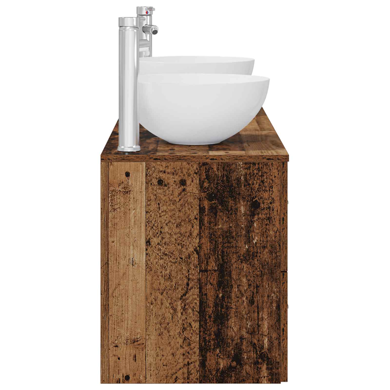 Sada koupelnových skříněk 3 ks Staré dřevo 129 x 35 x 80 cm 3405801