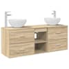 vidaXL Vannitoa kapikomplekt 3 tk Sonoma tamm 129 x 41 x 80 cm