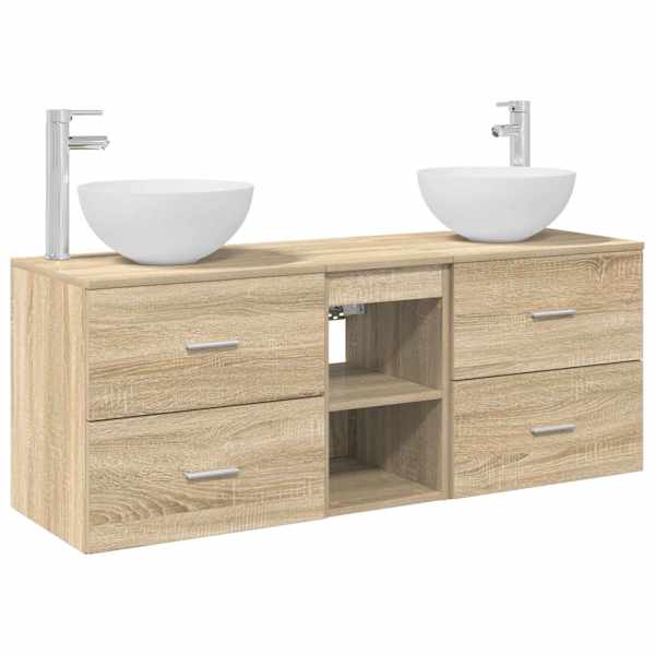 vidaXL Vannitoa kapikomplekt 3 tk Sonoma tamm 49,5 x 41 x 64,5 cm