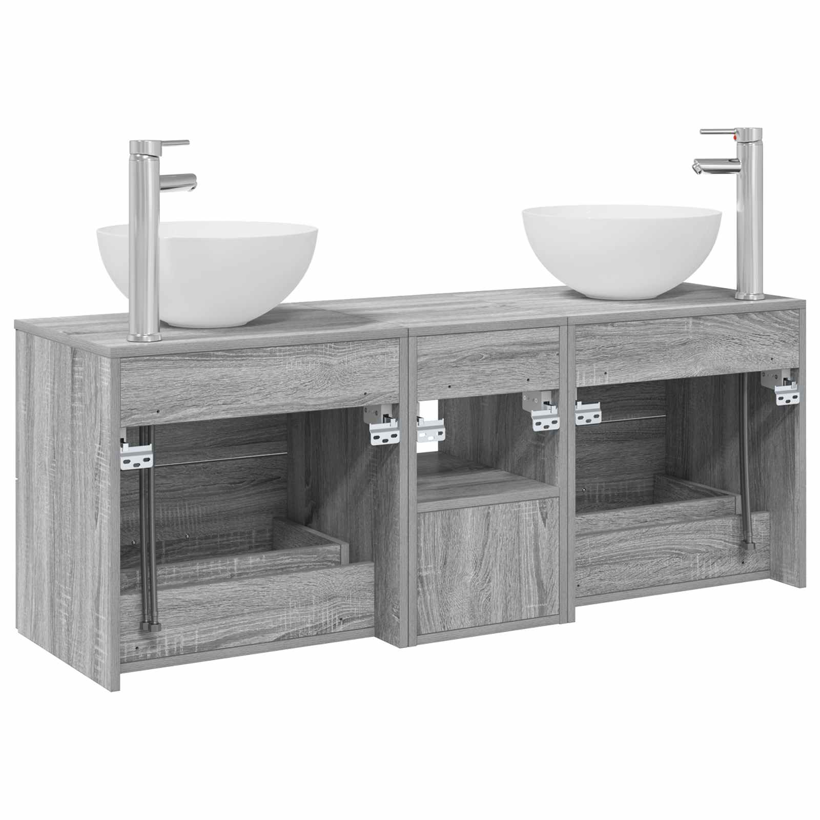 Komplet omaric za kopalnico 3 kos Siva Sonoma