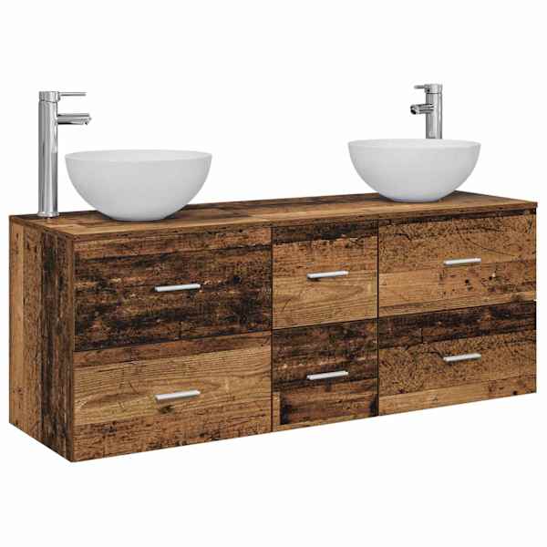 vidaXL Vannitoa kapikomplekt 3 tk Vana puit 49,5 x 41 x 64,5 cm