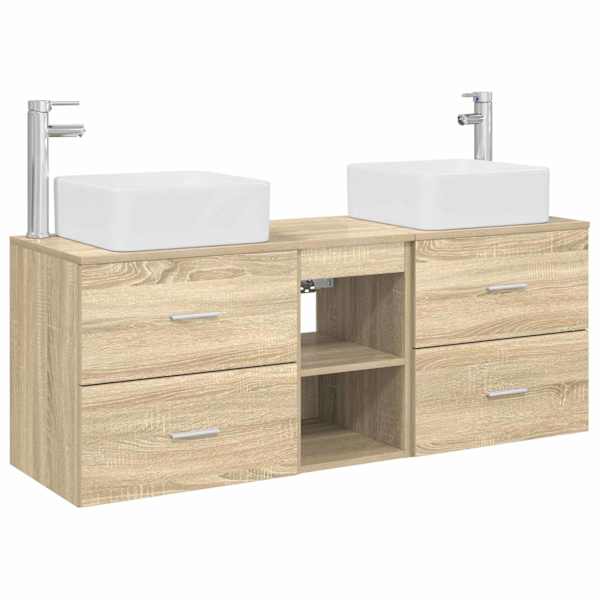 vidaXL Vannitoa kapikomplekt 3 tk Sonoma tamm 49,5 x 41 x 63 cm