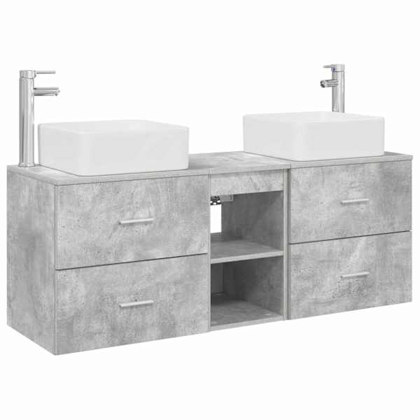 vidaXL Vannitoa kapikomplekt 3 tk Betoonhall 49,5 x 41 x 63 cm