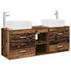vidaXL Vannitoa kapikomplekt 3 tk Vana puit 129 x 41 x 80 cm Tehispuit