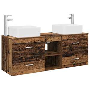 vidaXL Vannitoa kapikomplekt 3 tk Vana puit 49,5 x 41 x 63 cm