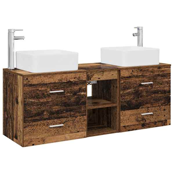 vidaXL Vannitoa kapikomplekt 3 tk Vana puit 49,5 x 41 x 63 cm