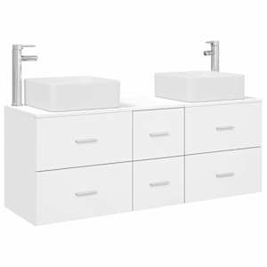 vidaXL Vannitoa kapikomplekt 3 tk Valge 49,5 x 41 x 63 cm Tehispuit