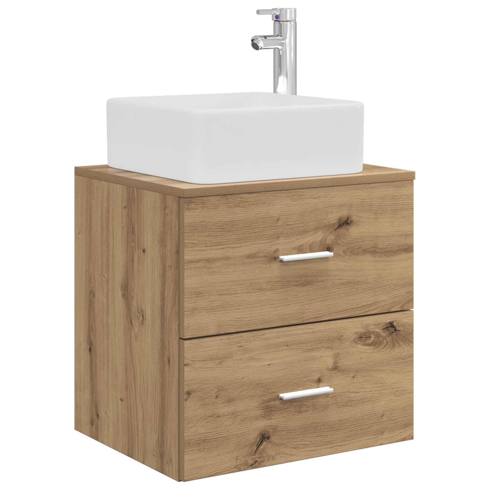 Badkamerkastenset 3 st Artisanaal eiken 49,5 x 41 x 63 cm - Afbeelding 4