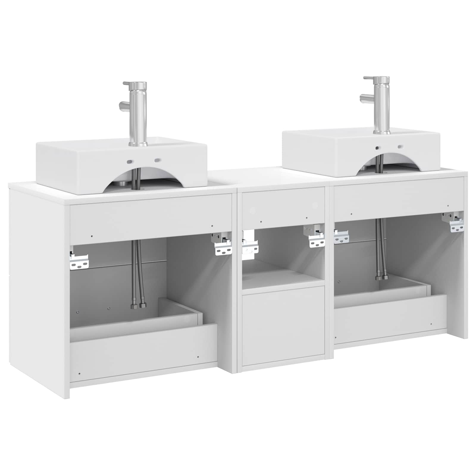 Komplet omaric za kopalnico 3 kos Bela 49,5 x 41 x 62,5 cm