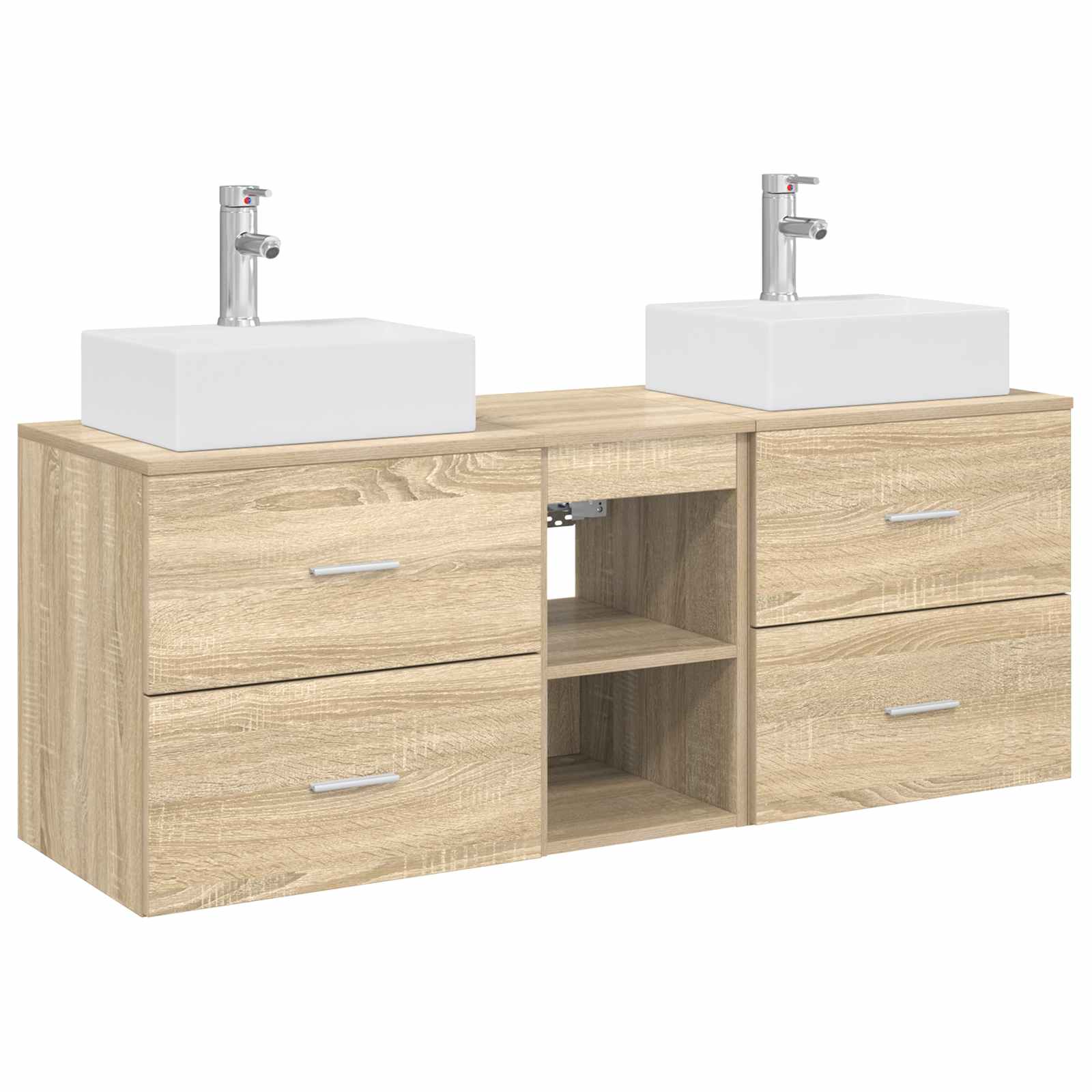 Sada koupelnových skříněk 3 ks Dub sonoma 129 x 41 x 79,5 cm 3405837