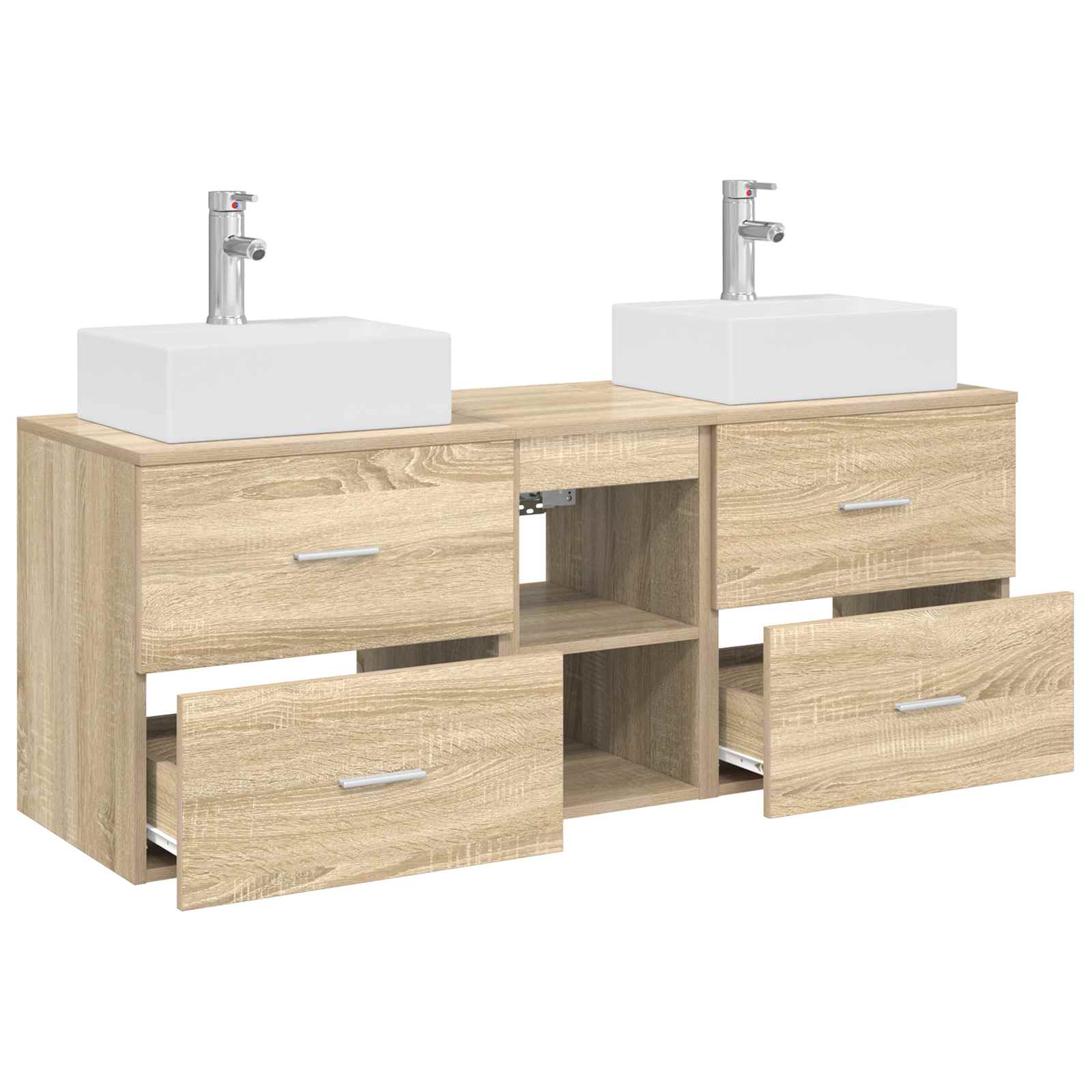 Sada koupelnových skříněk 3 ks Dub sonoma 129 x 41 x 79,5 cm 3405837