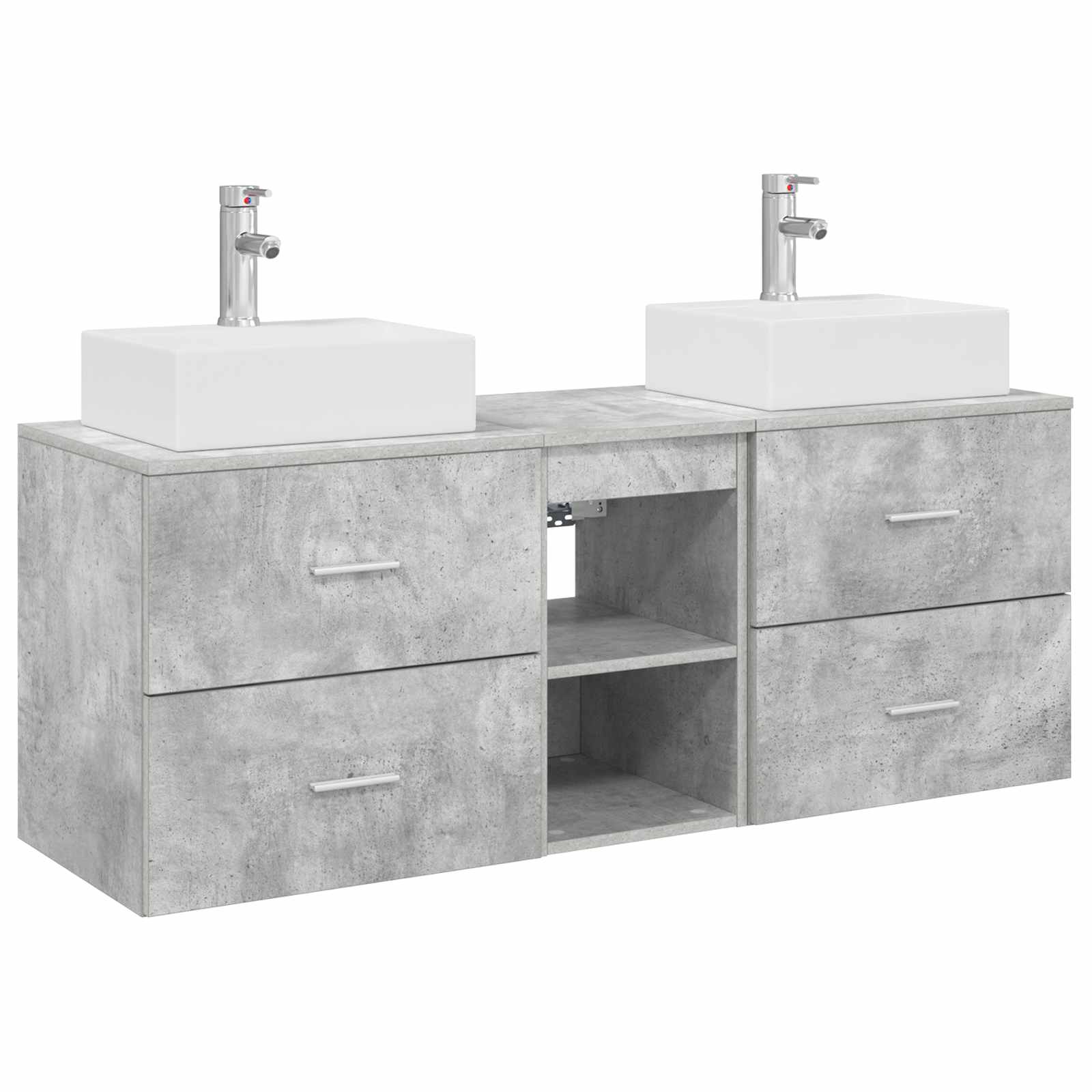 Sada koupelnových skříněk 3 ks Betonově šedá 129 x 41 x 79,5 cm 3405838