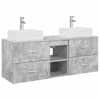 vidaXL Vannitoa kapikomplekt 3 tk Betoonhall 129 x 41 x 79.5 cm