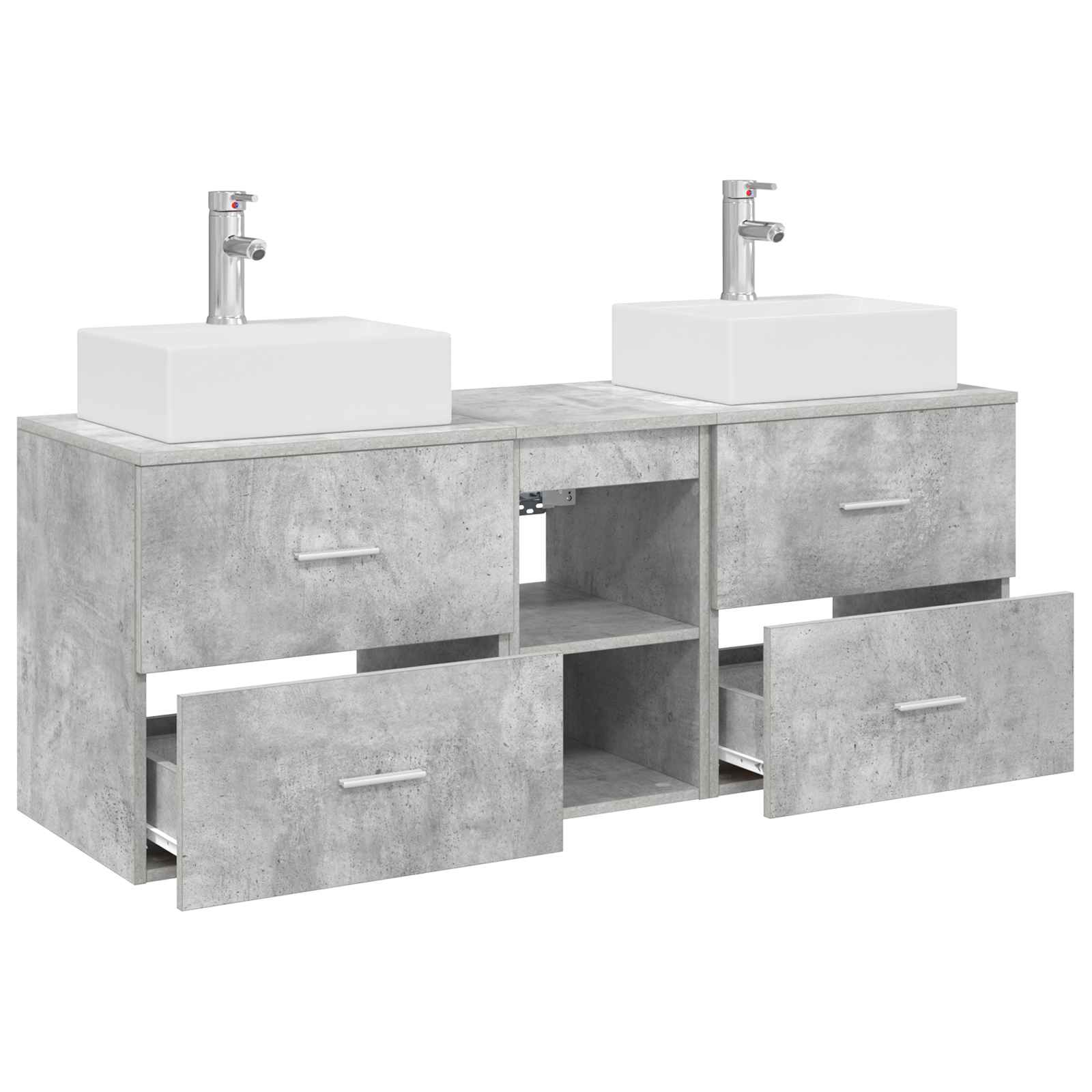 Sada koupelnových skříněk 3 ks Betonově šedá 129 x 41 x 79,5 cm 3405838