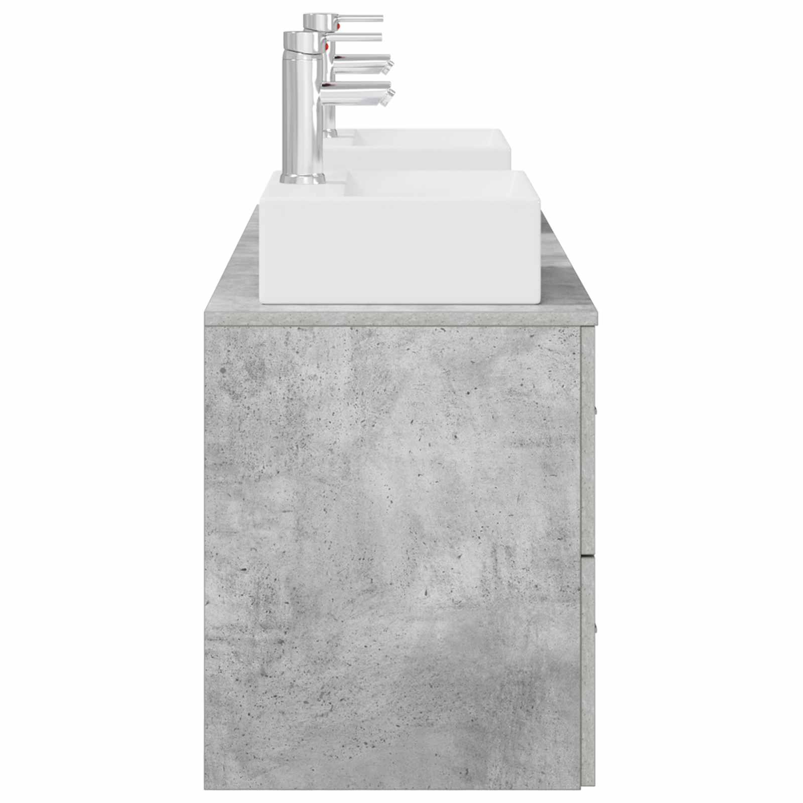 Sada koupelnových skříněk 3 ks Betonově šedá 129 x 41 x 79,5 cm 3405838