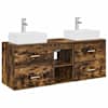 vidaXL Vannitoa kapikomplekt 3 tk Suitsutatud tamm 129 x 41 x 79.5 cm