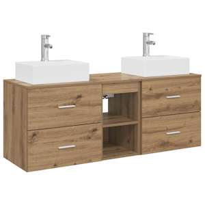 vidaXL Vannitoa kapikomplekt 3 tk Artisan tamm 49,5 x 41 x 62,5 cm