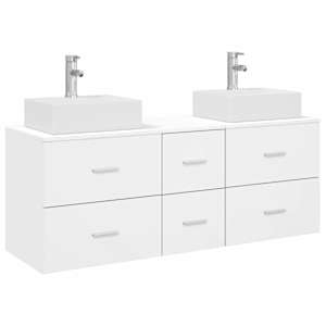 vidaXL Vannitoa kapikomplekt 3 tk Valge 49,5 x 41 x 62,5 cm Tehispuit