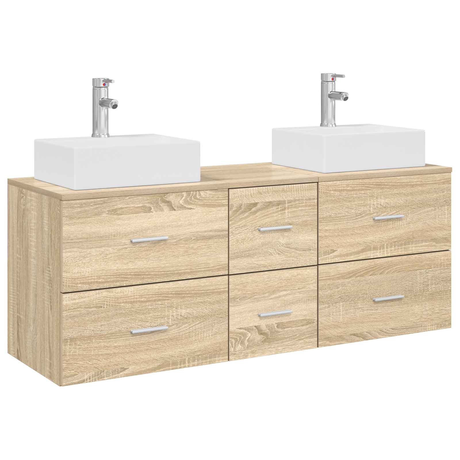 Sada koupelnových skříněk 3 ks Dub sonoma 129 x 41 x 79,5 cm 3405845