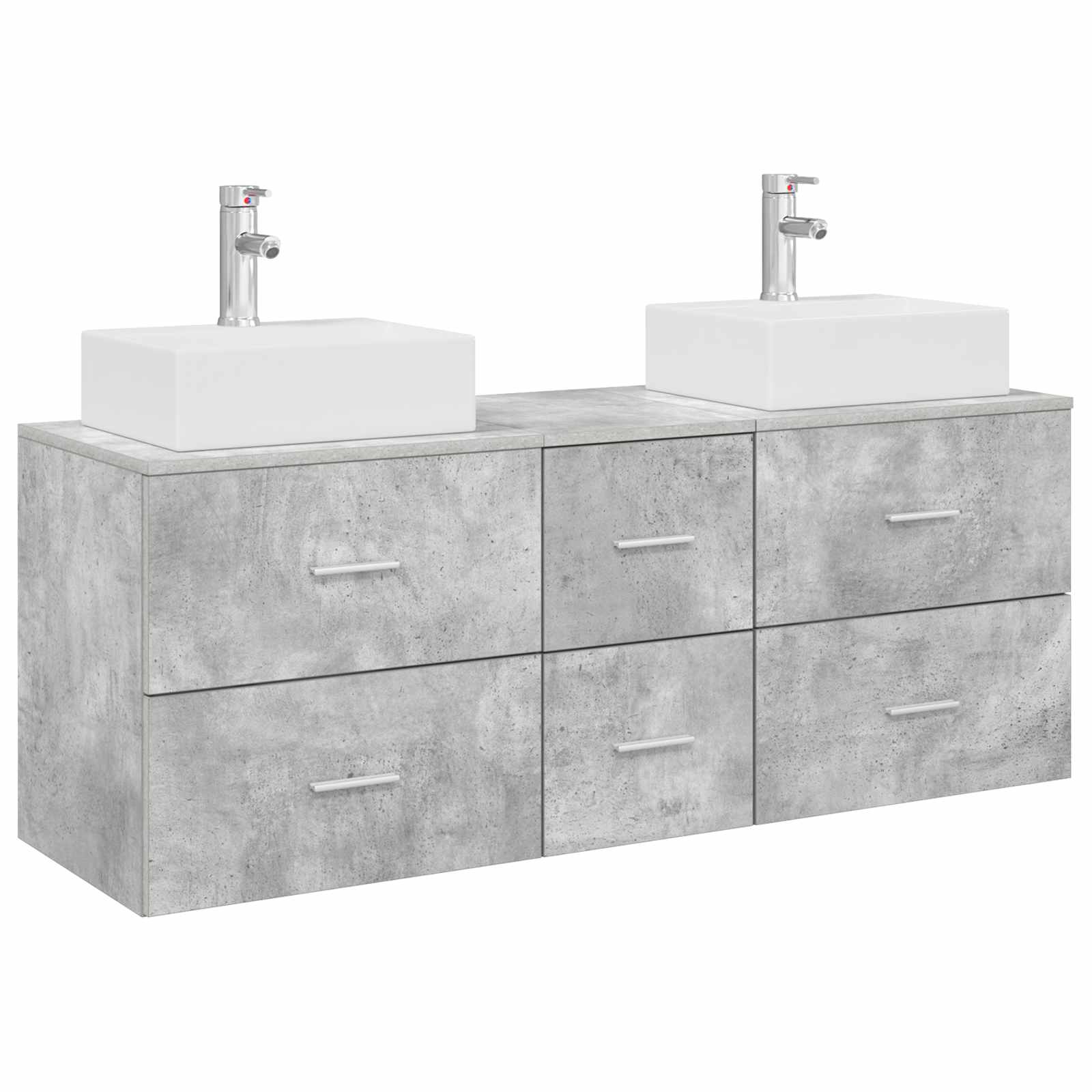 Sada koupelnových skříněk 3 ks Betonově šedá 129 x 41 x 79,5 cm 3405846