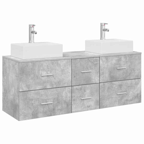 vidaXL Vannitoa kapikomplekt 3 tk Betoonhall 49,5 x 41 x 62,5 cm