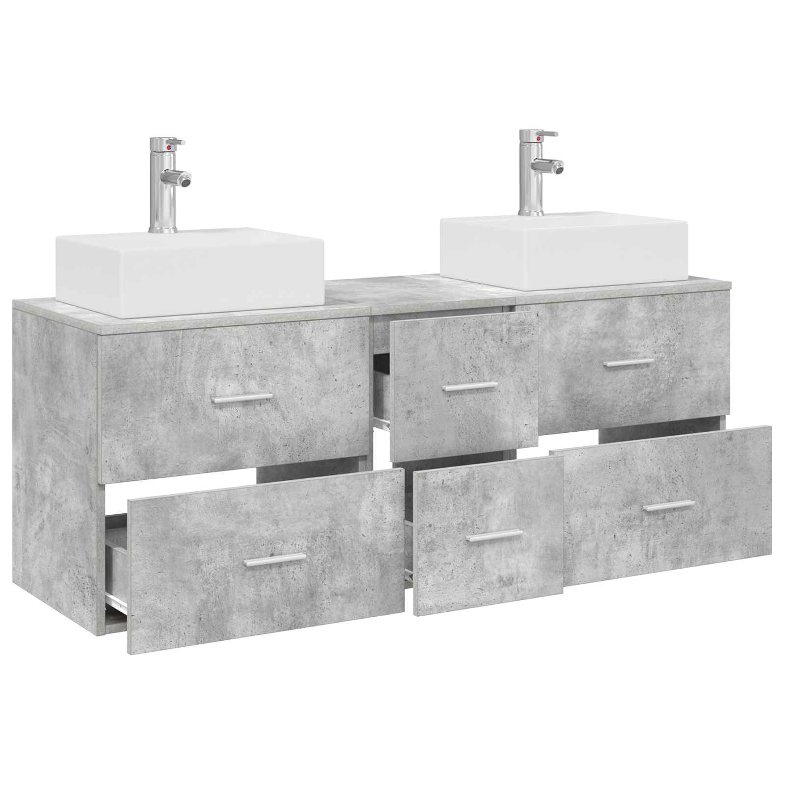 Sada koupelnových skříněk 3 ks Betonově šedá 129 x 41 x 79,5 cm 3405846