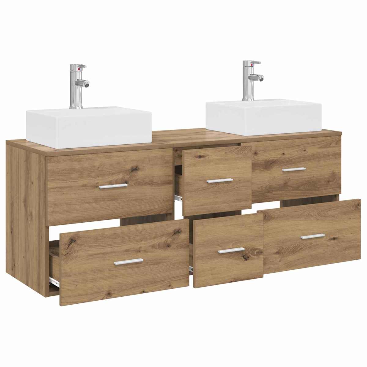 Badeværelsesskabsæt 3 stk. 129 x 41 x 79.5 cm - Billede 3