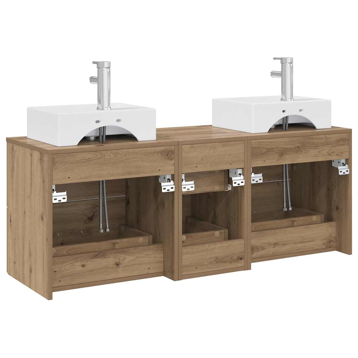 Badeværelsesskabsæt 3 stk. 129 x 41 x 79.5 cm - Billede 7