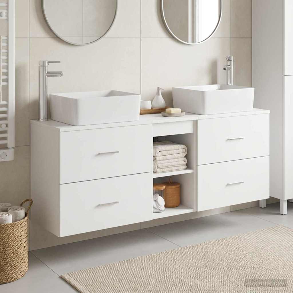 vidaXL Badrumsskåpsset 3 st Vit 53 x 34,5 x 63 cm Konstruerat trä