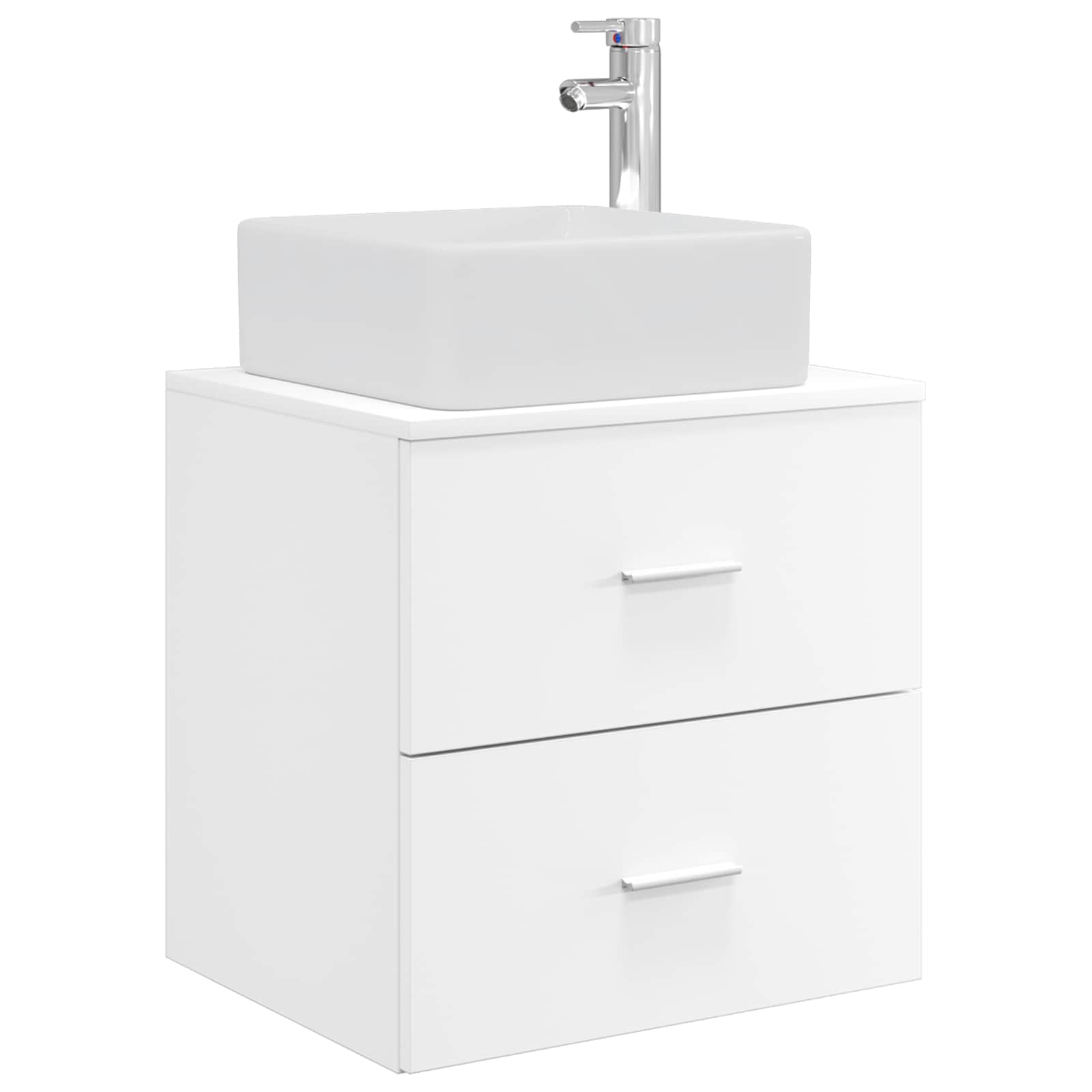 Badkamerkastenset 3 st Wit 53 x 34,5 x 63 cm Bewerkt hout - Afbeelding 5