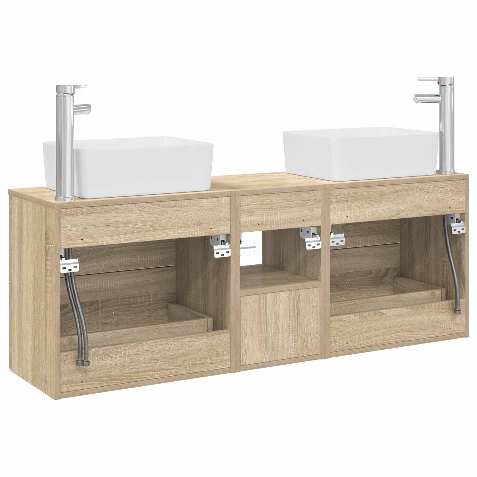 Komplet omaric za kopalnico 3 kos Sonoma hrast 136 x 35 x 80 cm