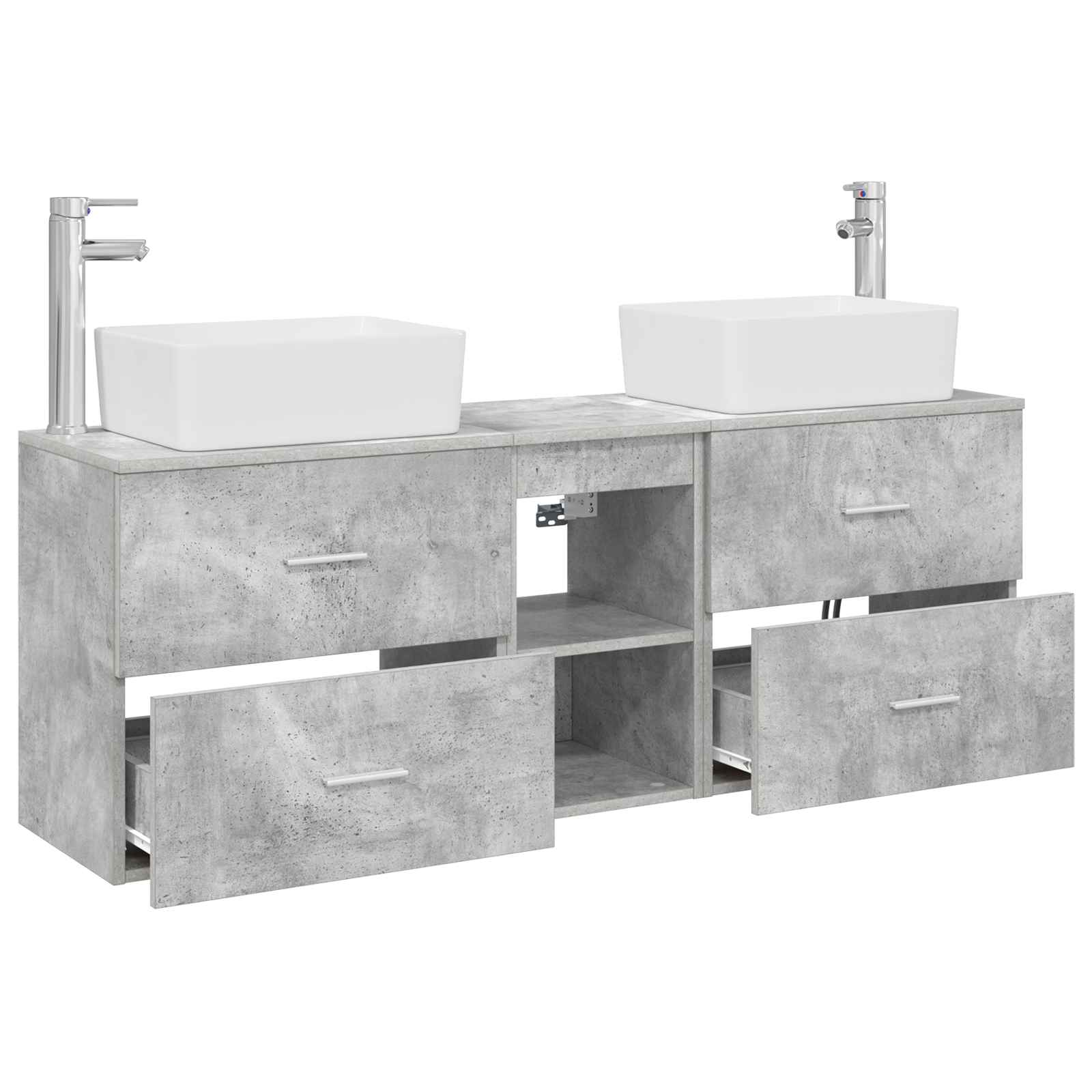 Sada koupelnových skříněk 3 ks Betonově šedá 136 x 35 x 80 cm 3405854