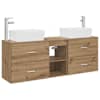 vidaXL Vannitoa kapikomplekt 3 tk Artisan tamm 136 x 35 x 80 cm