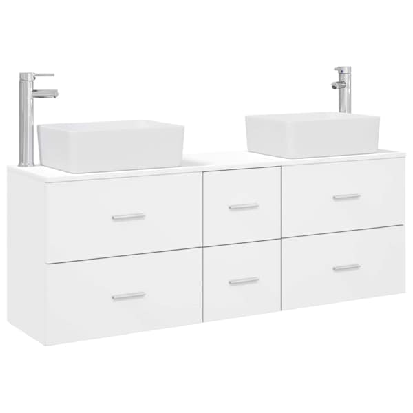 vidaXL Vannitoa kapikomplekt 3 tk Valge 53 x 34,5 x 63 cm Tehispuit