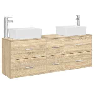 vidaXL Vannitoa kapikomplekt 3 tk Sonoma tamm 53 x 34,5 x 63 cm