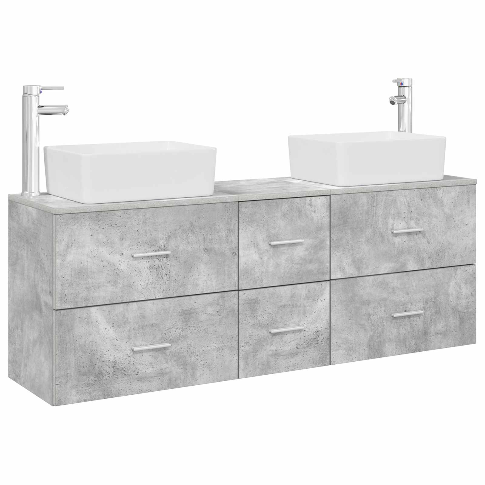 Sada koupelnových skříněk 3 ks Betonově šedá 136 x 35 x 80 cm 3405862