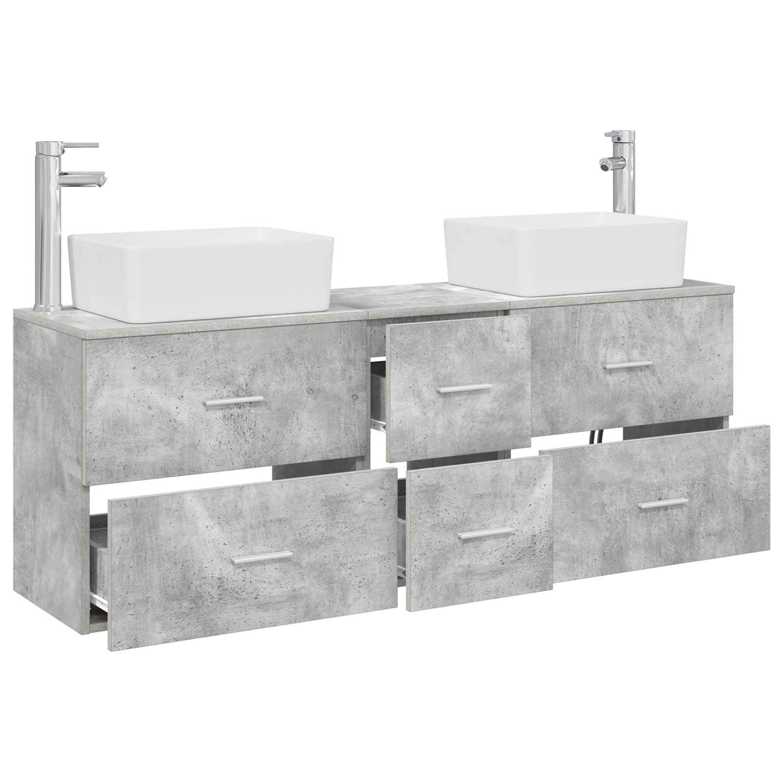 Sada koupelnových skříněk 3 ks Betonově šedá 136 x 35 x 80 cm 3405862