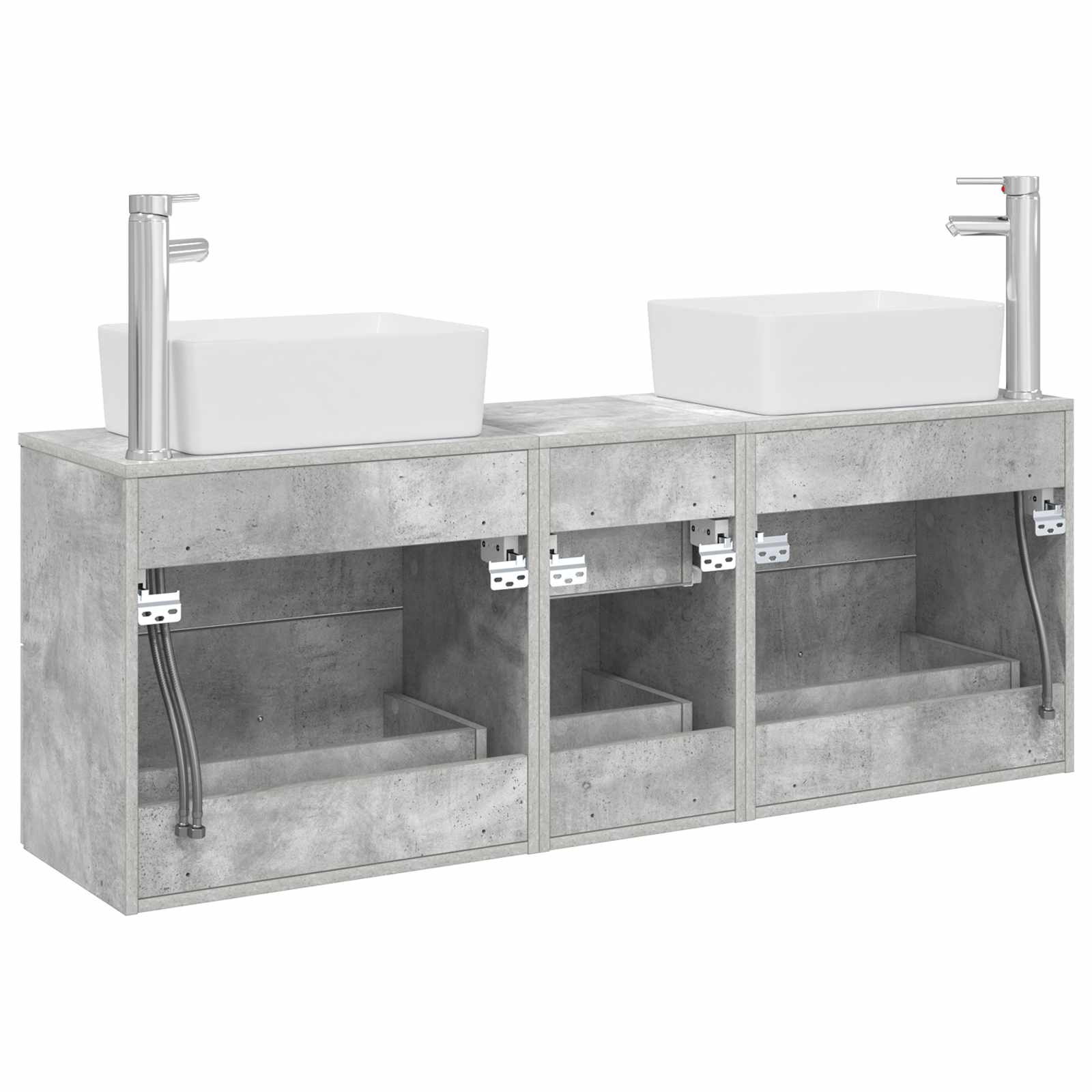 Sada koupelnových skříněk 3 ks Betonově šedá 136 x 35 x 80 cm 3405862