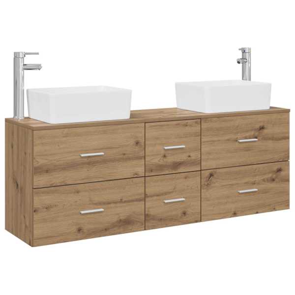 vidaXL Vannitoa kapikomplekt 3 tk Artisan tamm 53 x 34,5 x 63 cm