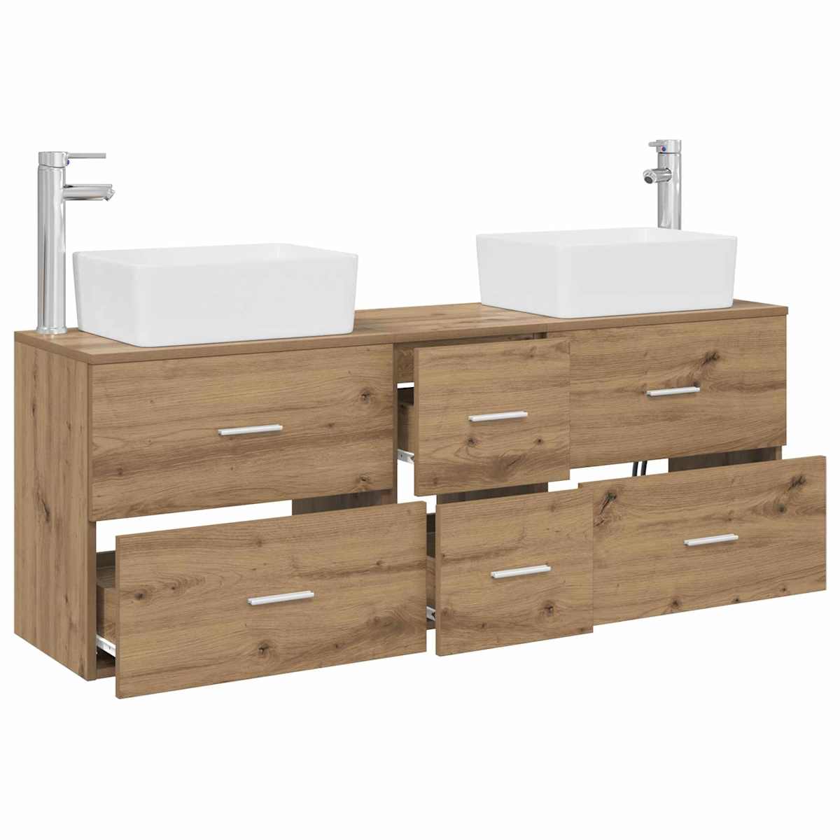 Badeværelsesskabsæt 3 stk. 53 x 34,5 x 63 cm - Billede 3