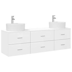 vidaXL Vannitoa kapikomplekt 3 tk Valge 62,5 x 44,5 x 50 cm Tehispuit