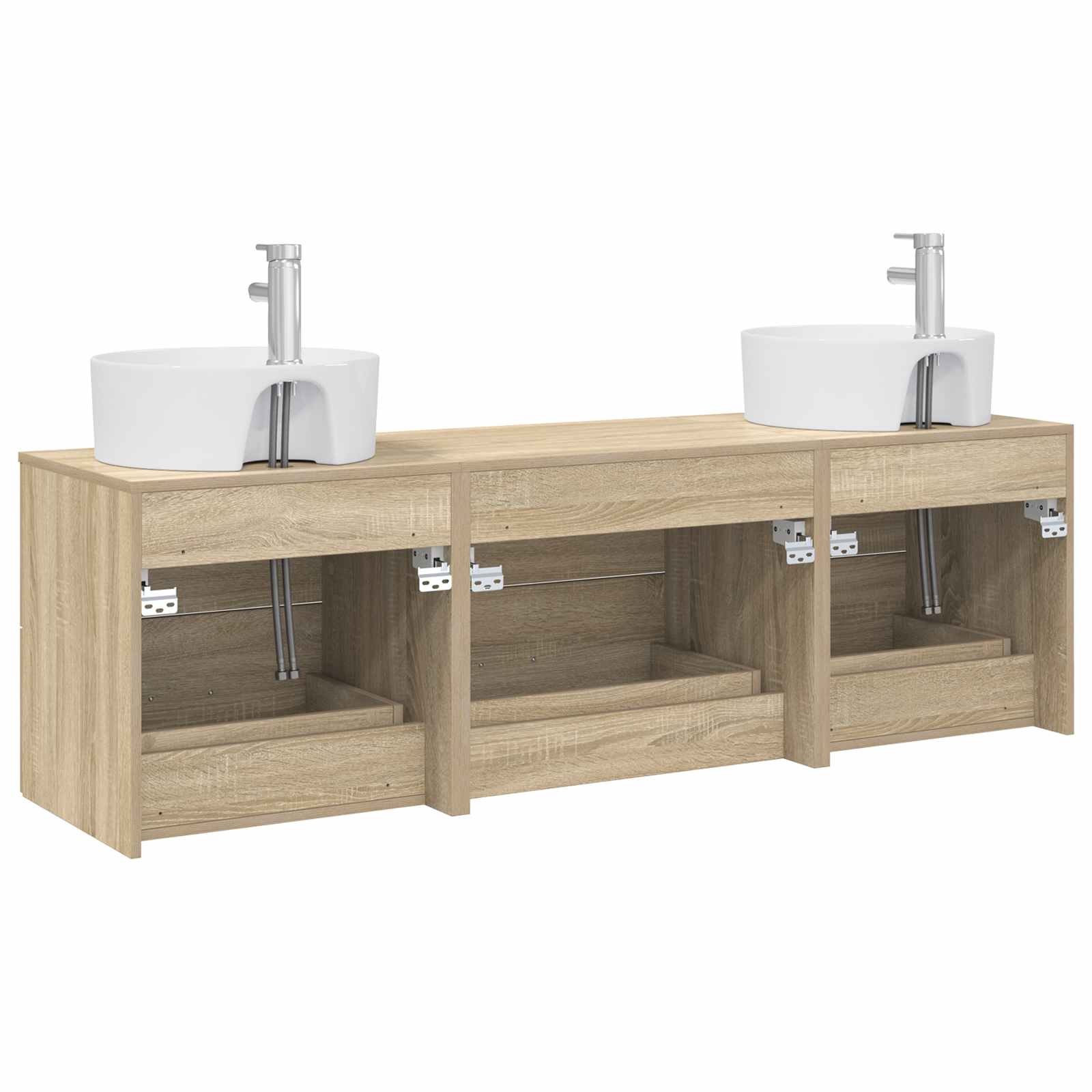 Sada koupelnových skříněk 3 ks Dub sonoma 161.5 x 44.5 x 82 cm 3405869